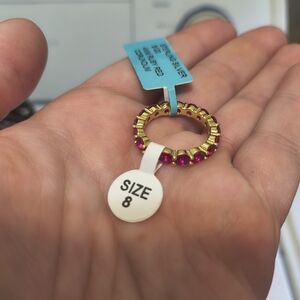 Gold and Red Women's Ring